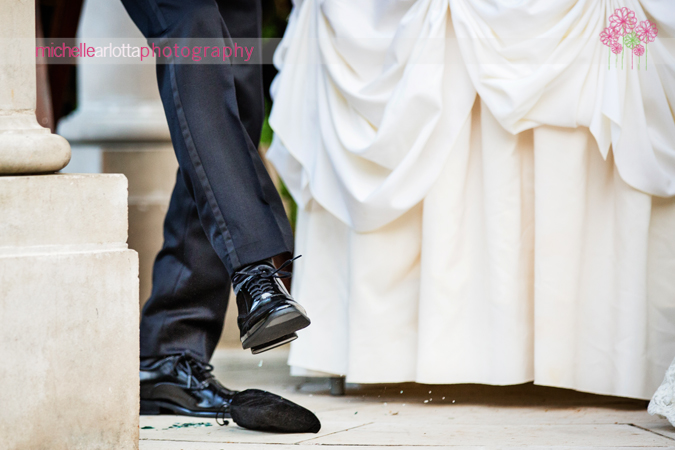 groom steps on glass end of ceremony