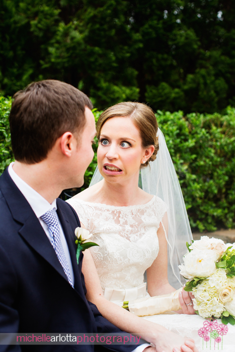 bride making funny face