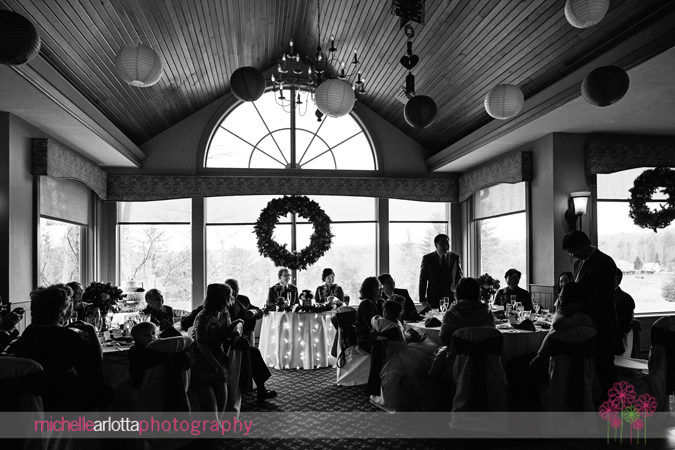 woodloch resort Poconos winter wedding reception