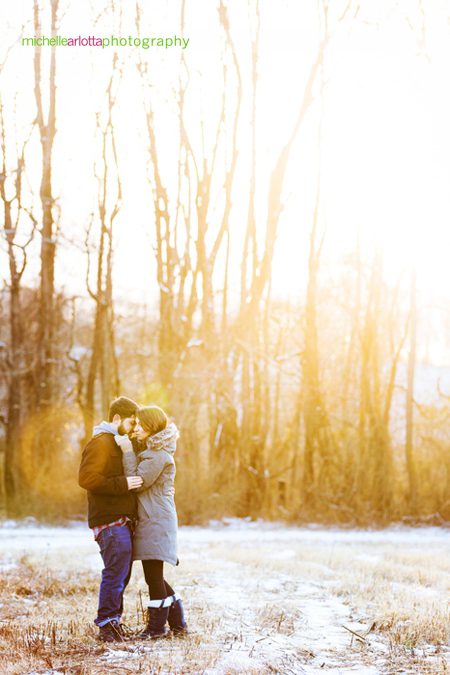 winter engagement session frenchtown new jersey