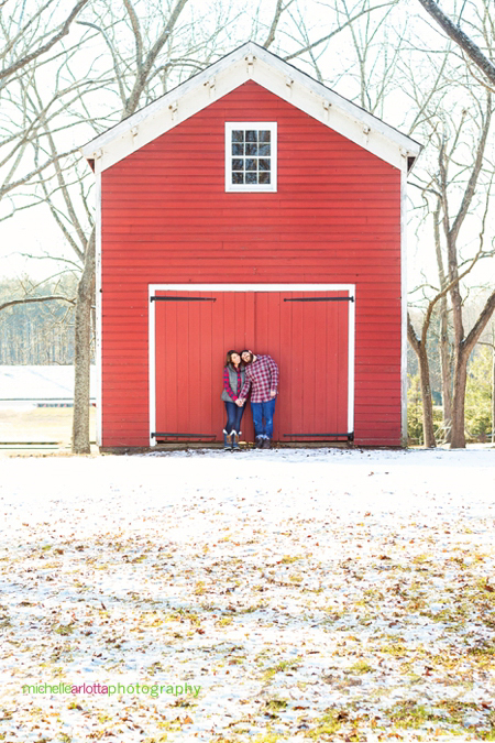 winter engagement session Tinicum park bucks county pennslyvania