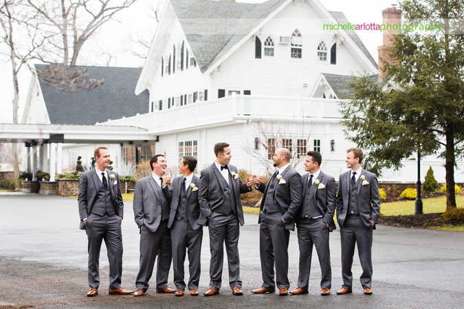 groomsmen at Ryland inn winter wedding