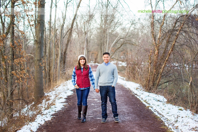colonial park, New Jersey winter engagement session