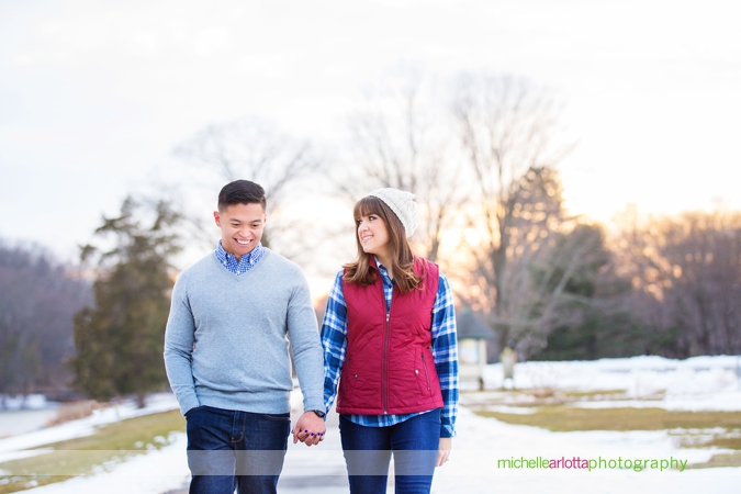 New Jersey winter engagement session colonial park