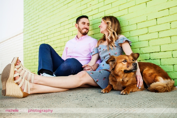 asbury park engagement session with dog