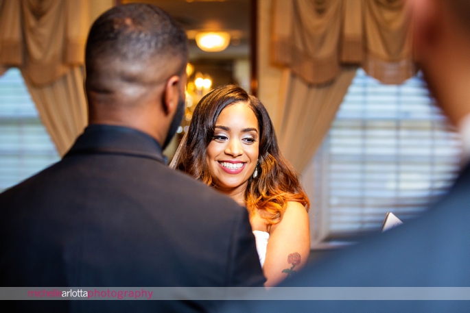 indoor wedding ceremony at Nassau Inn in Princeton, New Jersey photographed by michelle Arlotta photography
