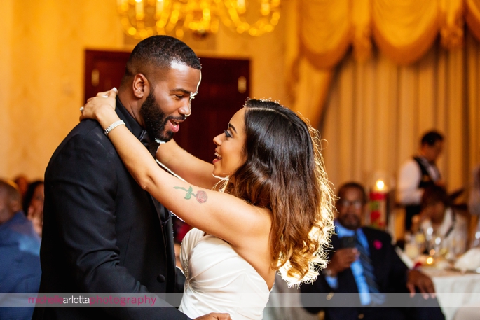 first dance Nassau Inn Wedding reception in Princeton, New Jersey photographed by michelle Arlotta photography