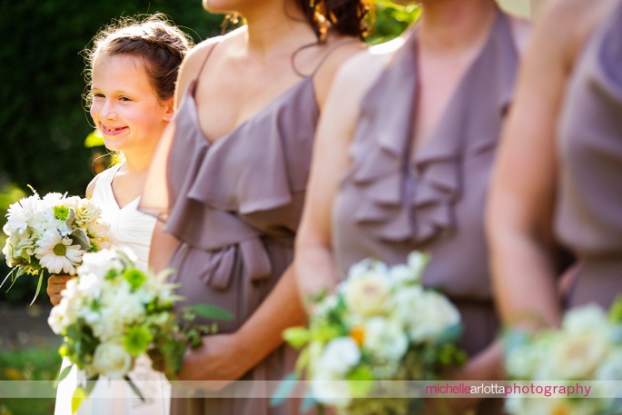 flower girls watches haddonfiled historical garden intimate wedding ceremony photographed by michelle Arlotta photography