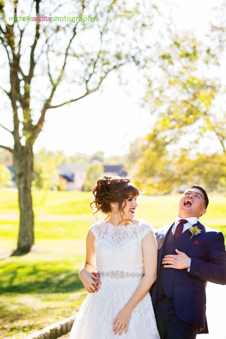 bride and groom portrait at battleground country club photographed by nj wedding photographer michelle Arlotta
