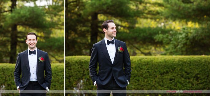 brotherhood winery groom portrait in tuxedo