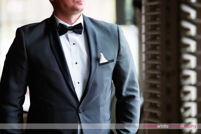 close up of unique groom's suit for New Jersey wedding