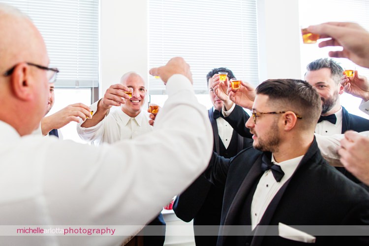 groomsmen toasting New Jersey wedding