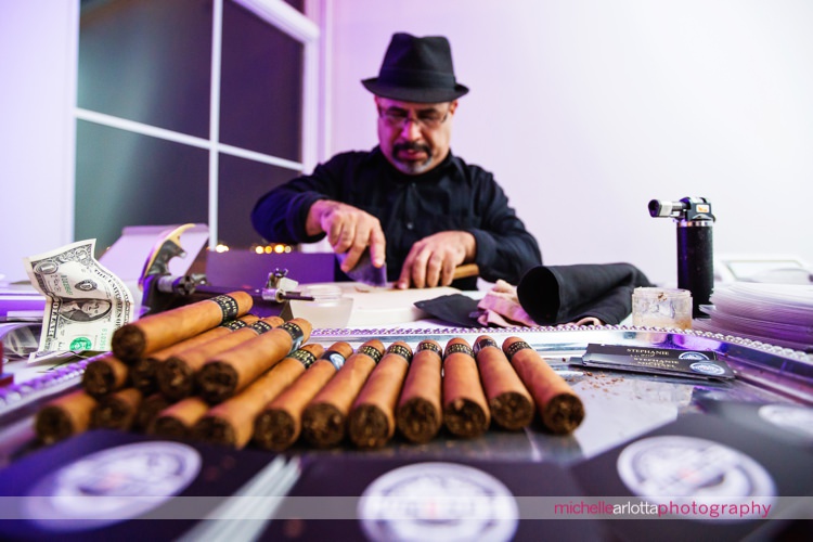 cigar roller at new year's eve New Jersey wedding