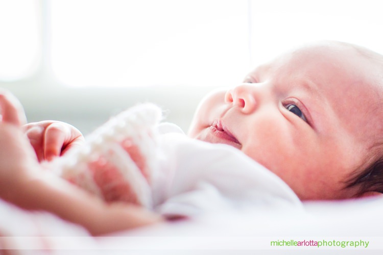 close-up newborn baby girl