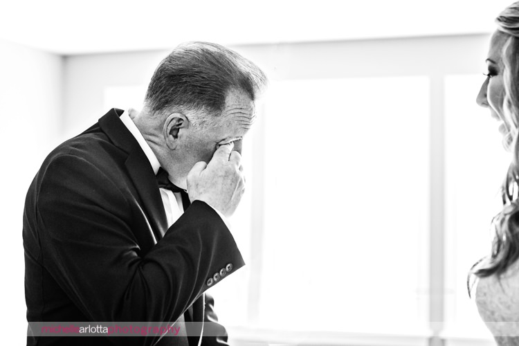 father tears up after first look with daughter on her wedding day