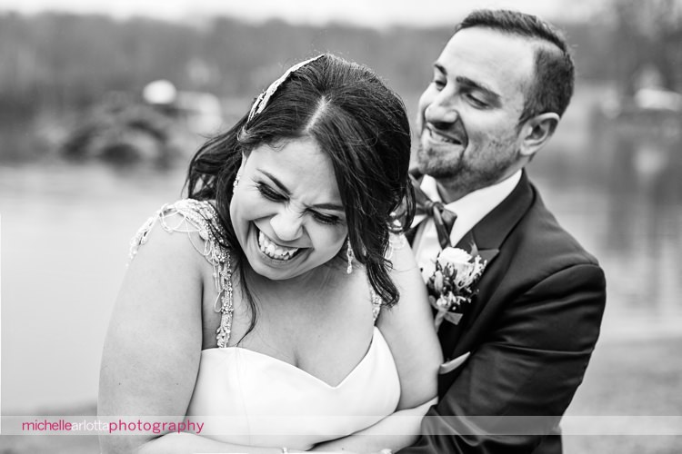 nj bride and groom laughing