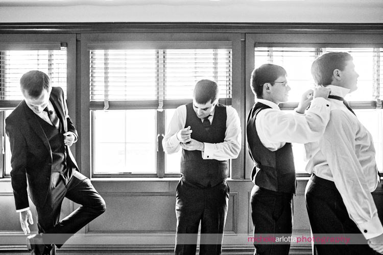 New Jersey groom prep at Rockaway river country club