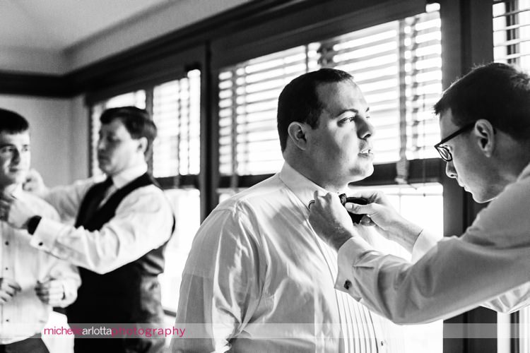 New Jersey groom prep at Rockaway river country club