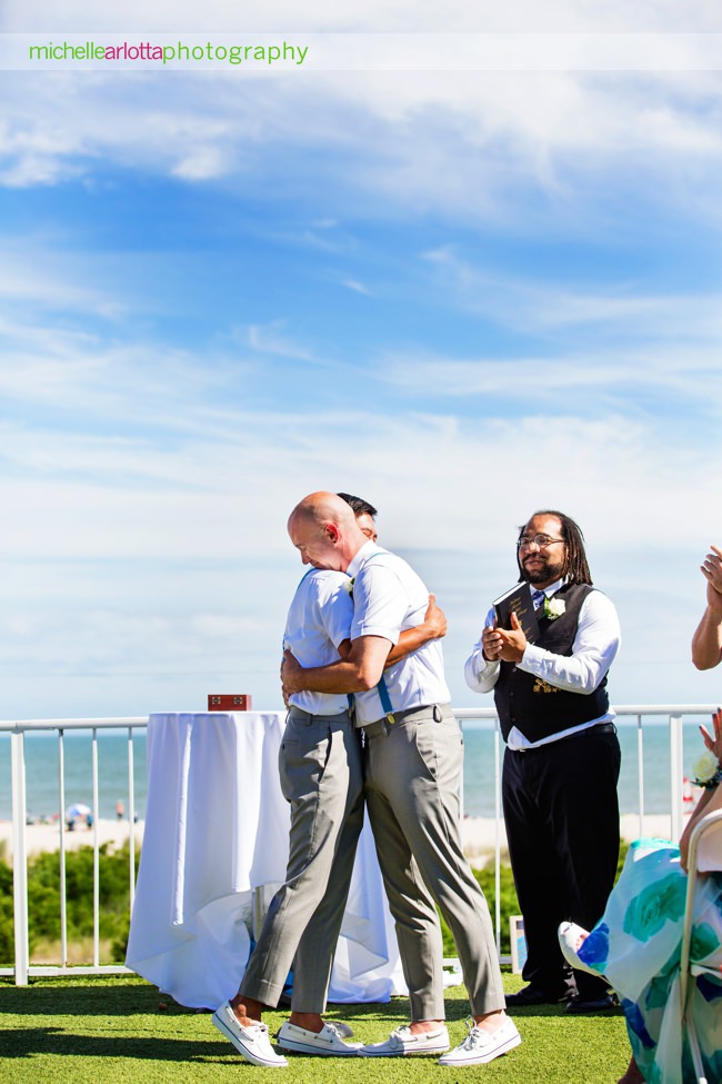 same sex cape may New Jersey rooftop wedding ceremony