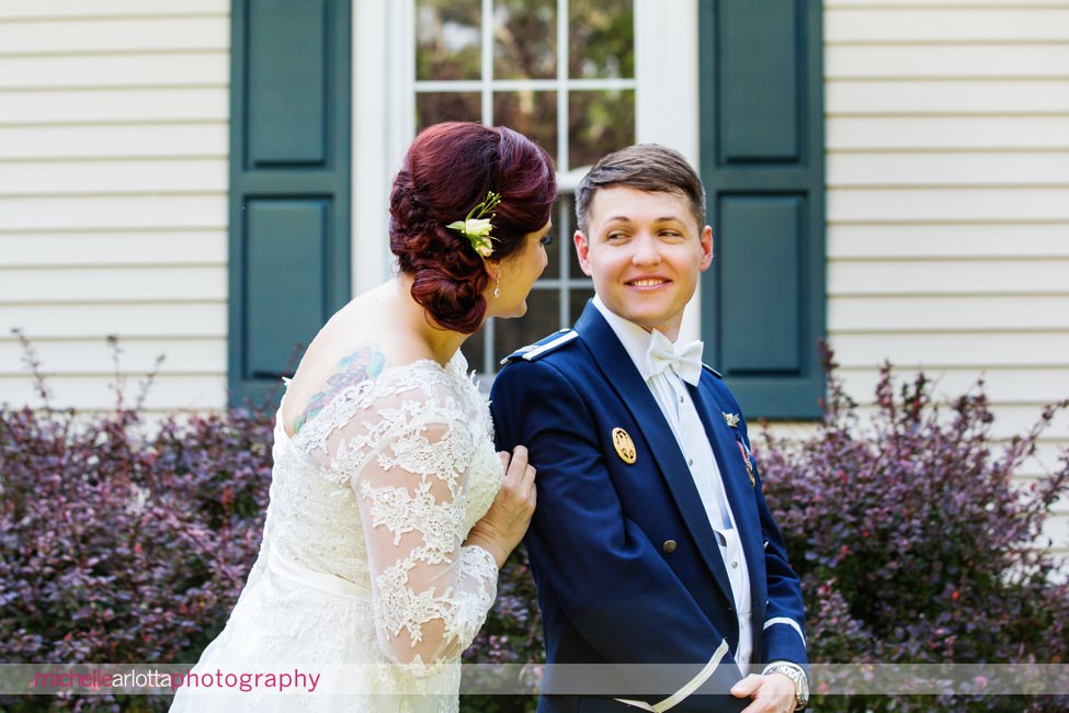 first look for New Jersey ryland inn wedding couple