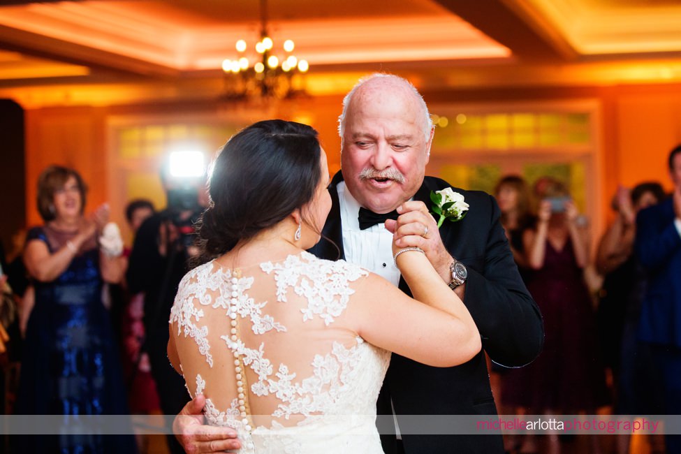 bride and father dance at bear brook valley new jersey wedding