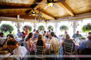 garden cocktail hour lbi gables inn intimate wedding beach haven NJ