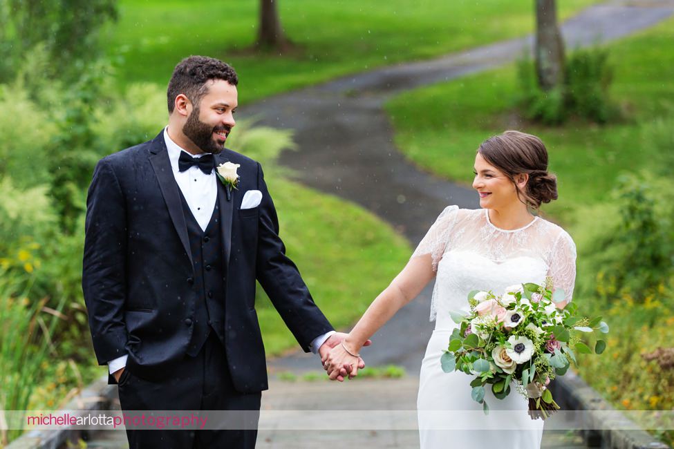 bride and groom portraits misty bear brook valley wedding day in new jersey
