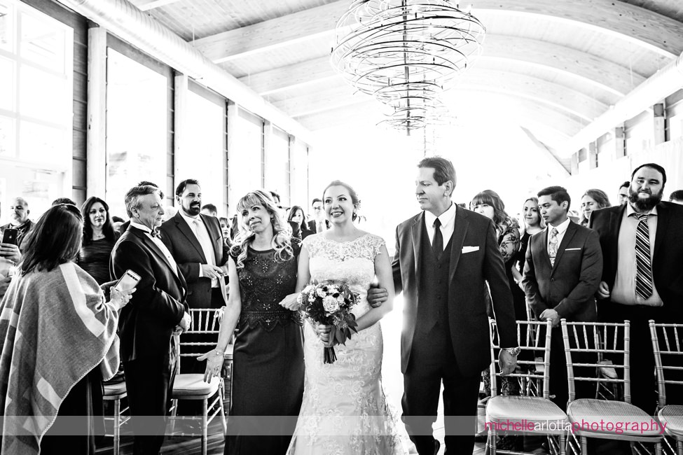 lodge at stirling ridge stone house New Jersey indoor wedding ceremony