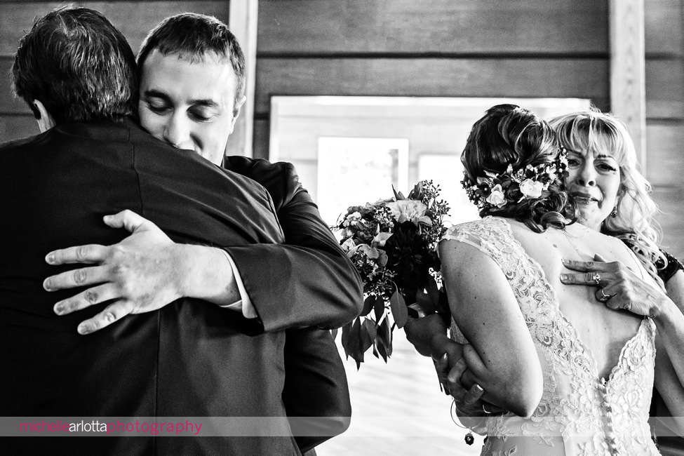 lodge at stirling ridge stone house New Jersey indoor wedding ceremony