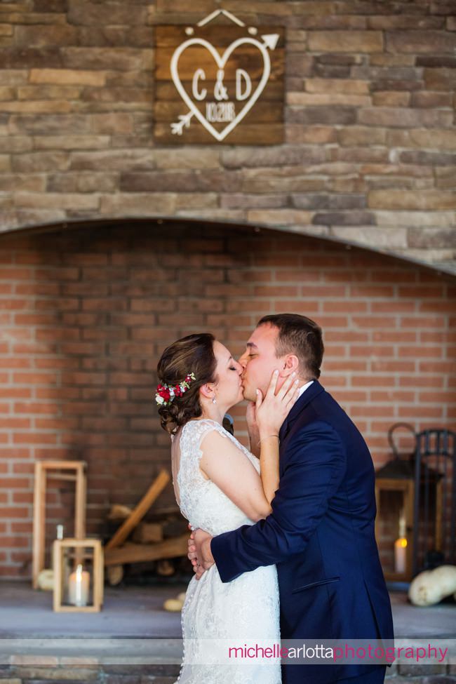 lodge at stirling ridge stone house New Jersey indoor wedding ceremony