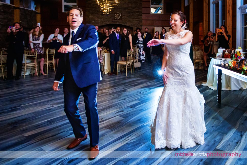 lodge at stirling ridge stone house New Jersey wedding reception father daughter dance
