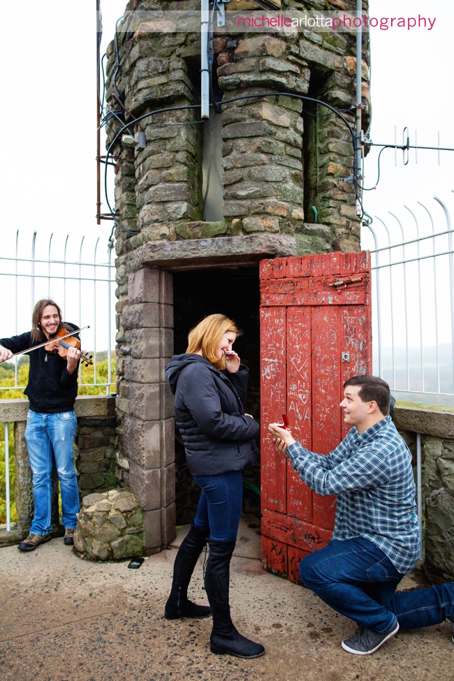 Bowman's Hill Tower Buck's County Pennsylvania wedding proposal