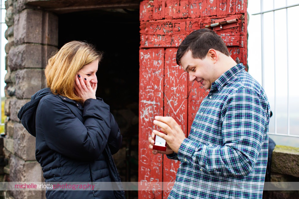 Bowman's Hill Tower Buck's County Pennsylvania wedding proposal