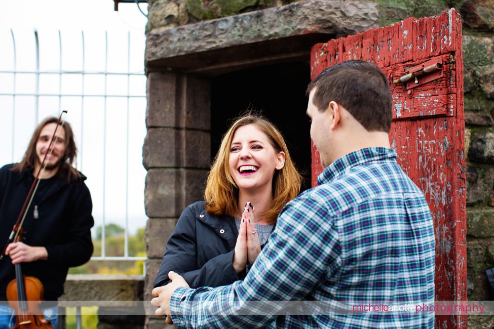 Bowman's Hill Tower Buck's County Pennsylvania wedding proposal