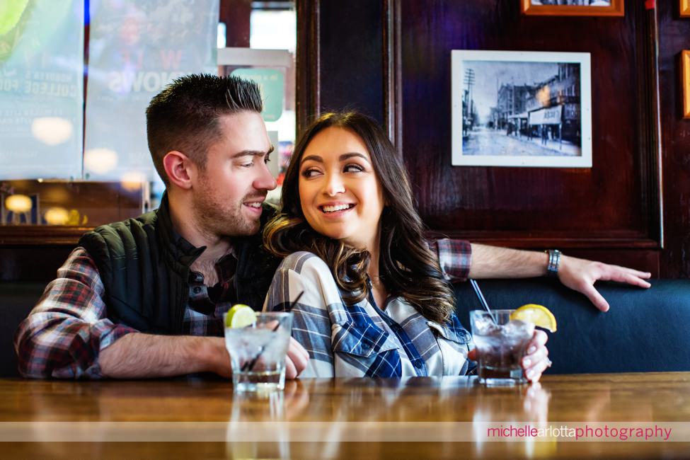 Hoboken nj engagement session at wicked wolf bar new jersey wedding photography