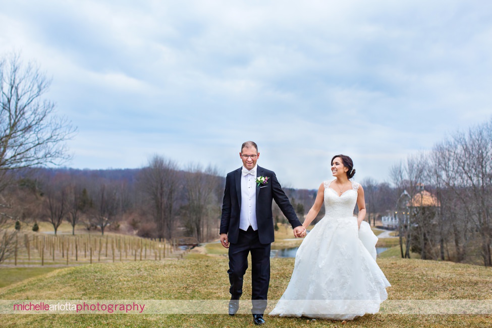 Bear Brook Valley Winter Wedding NJ bride and groom