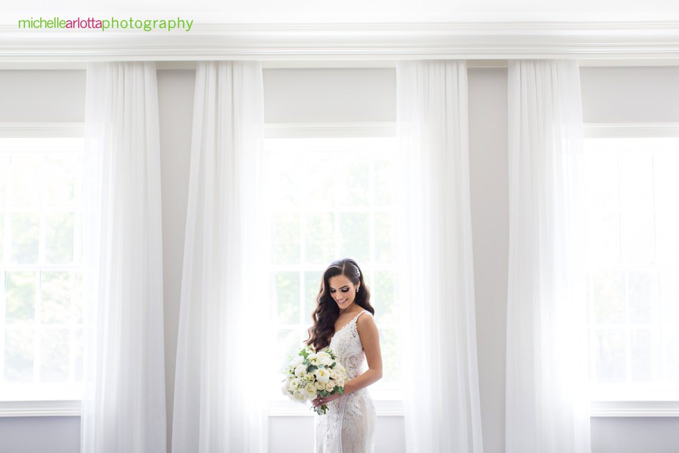 Mansion at Mountain Lakes wedding bride portrait new jersey