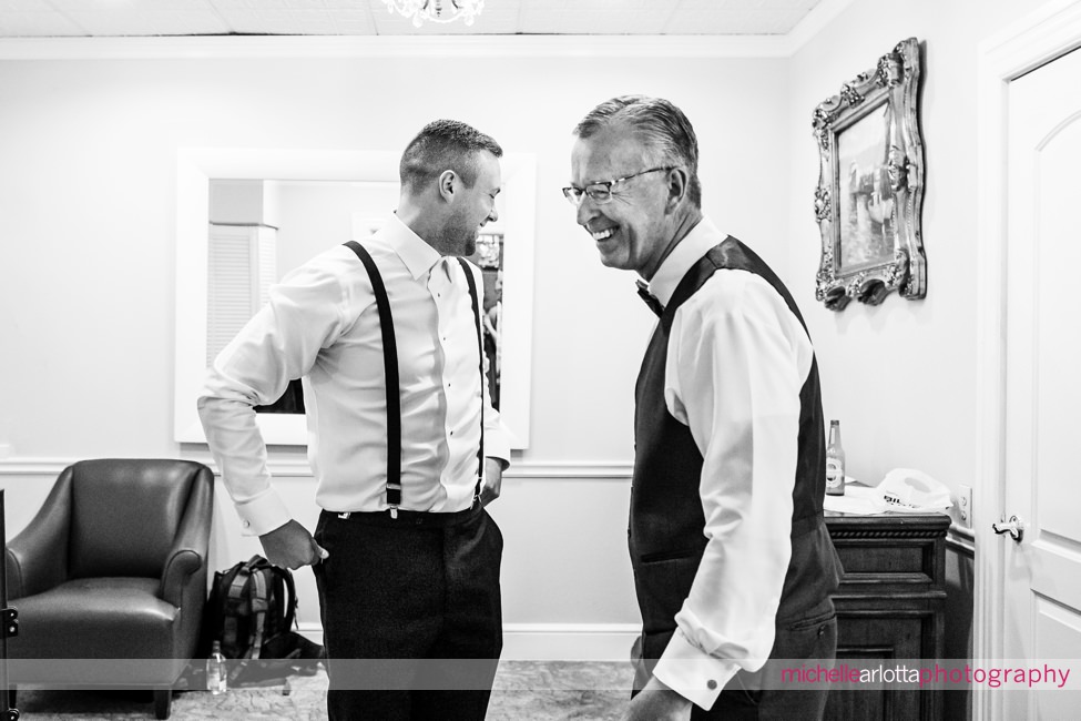 Mansion at Mountain Lakes wedding groom prep new jersey