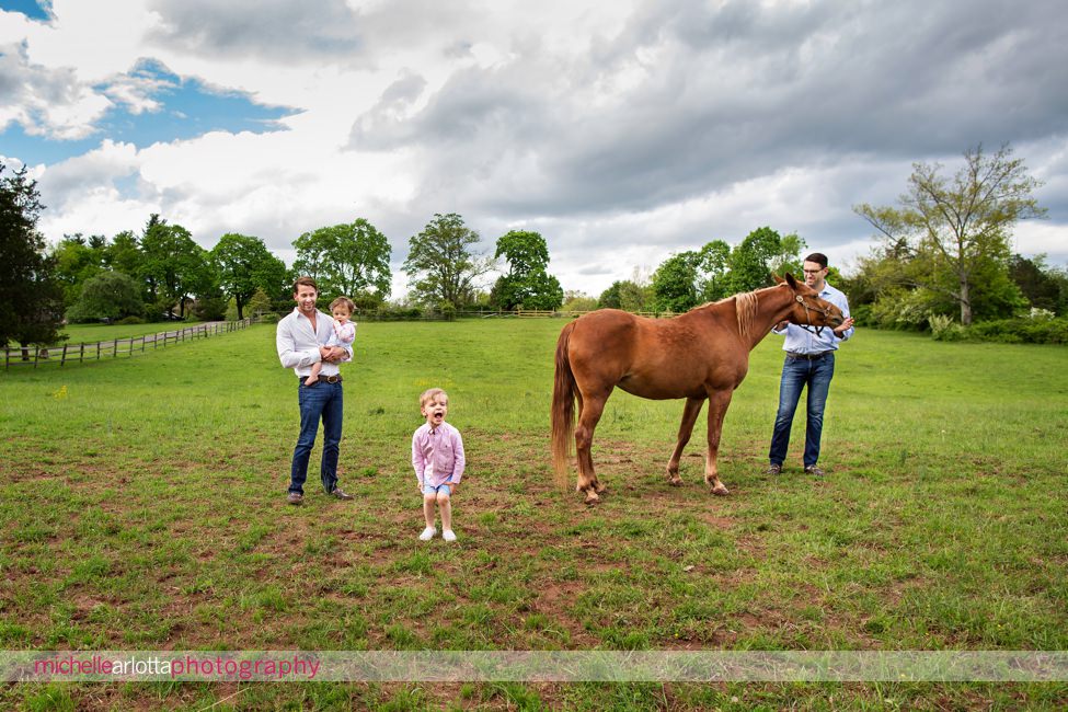 nj family photography with horse
