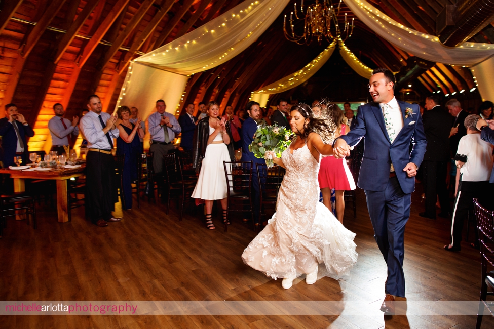 Perona Farms nj wedding reception bride and groom entrance