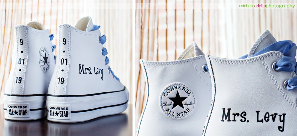 View on the Hudson New York wedding custom bride converse sneakers