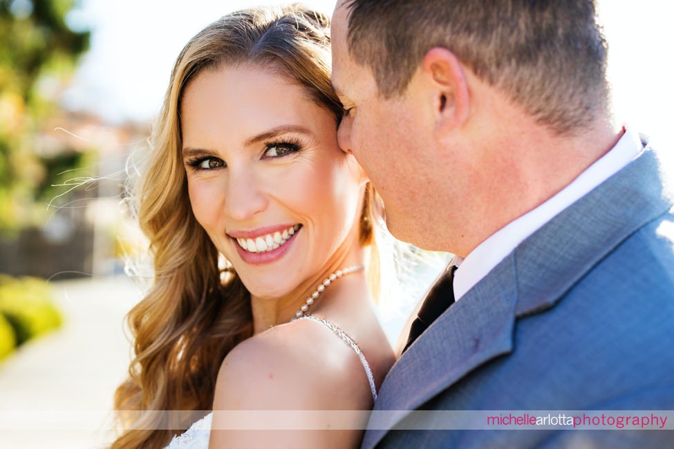 Lake Mohawk country club bride and groom portrait