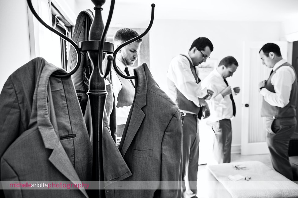 Martell's water's edge wedding groom prep new jersey