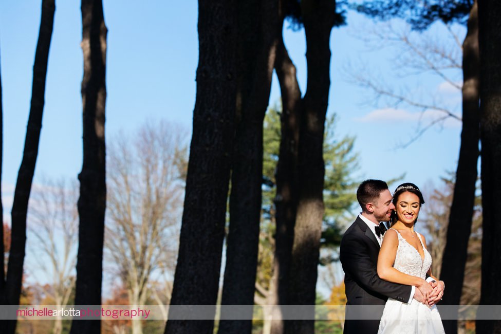 Edgewood country club wedding New Jersey bride and groom portrait
