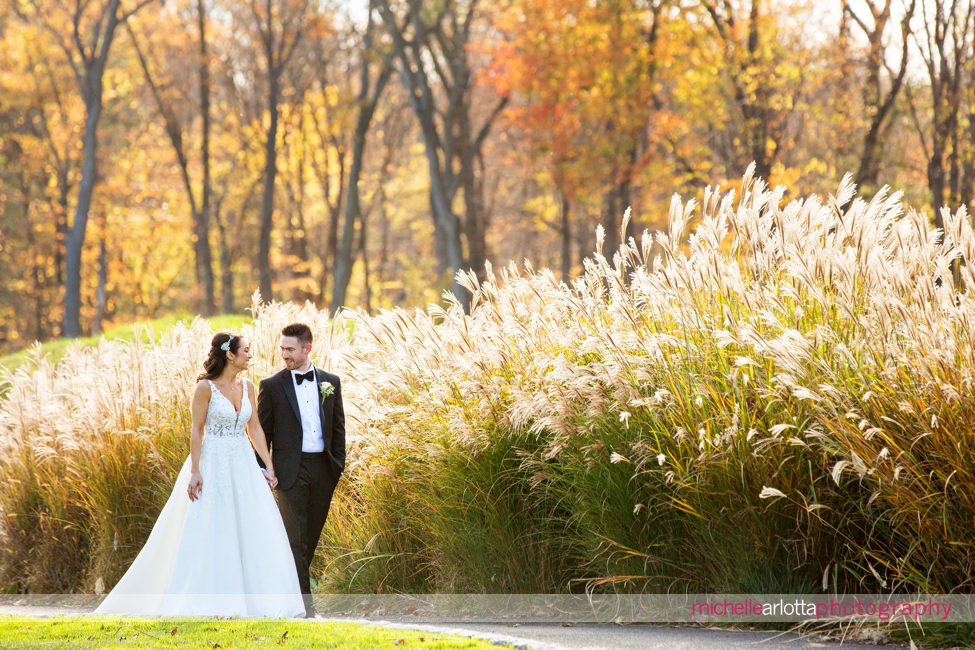 Edgewood country club wedding New Jersey bride and groom portrait fall