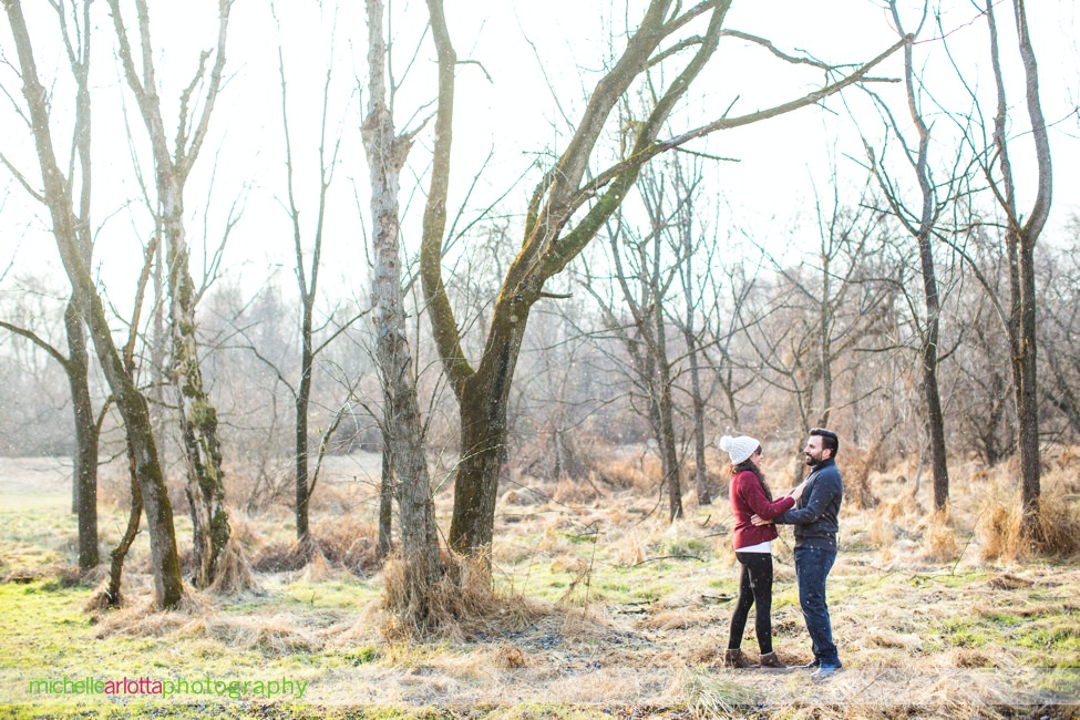 snow squall Frenchtown nj mini engagement session