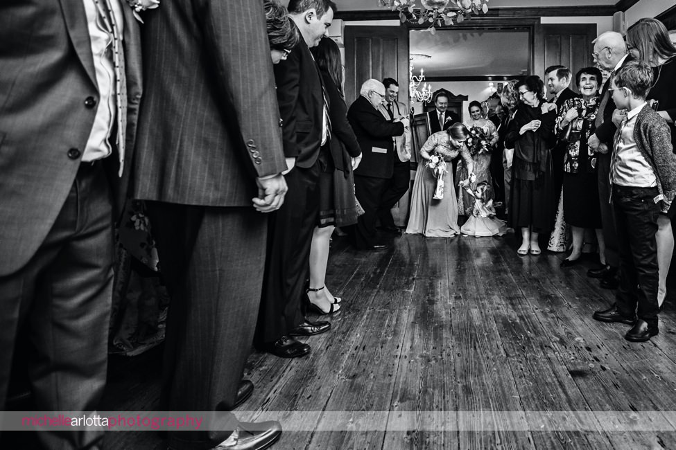 The Gables LBI NJ Intimate Indoor Wedding Ceremony flower girl entrance