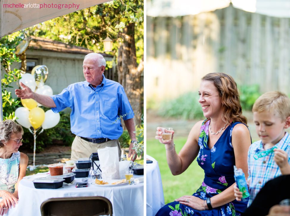 nj backyard microwedding wedding reception toasts