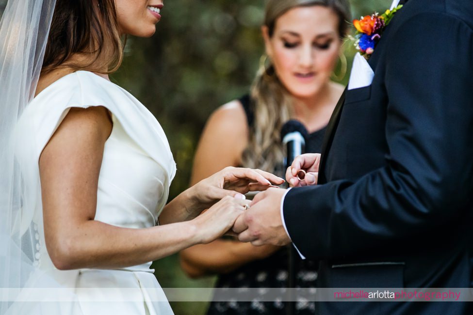 inn at fernbrook farms New Jersey outdoor wedding ceremony ring exchange
