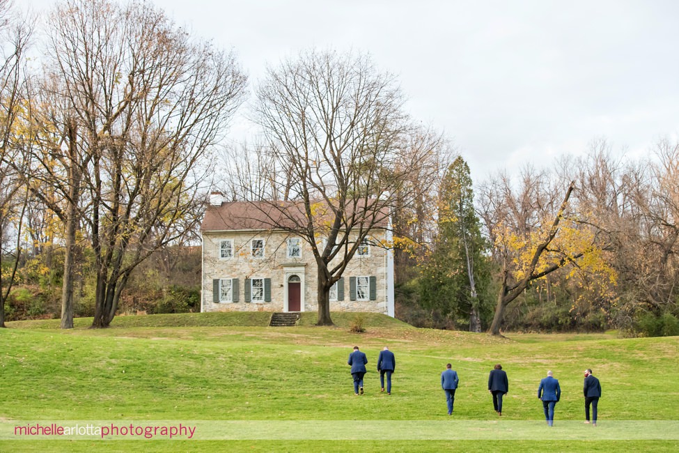 Desmond Hotel Malvern Pennsylvania Wedding groomsmen walking away